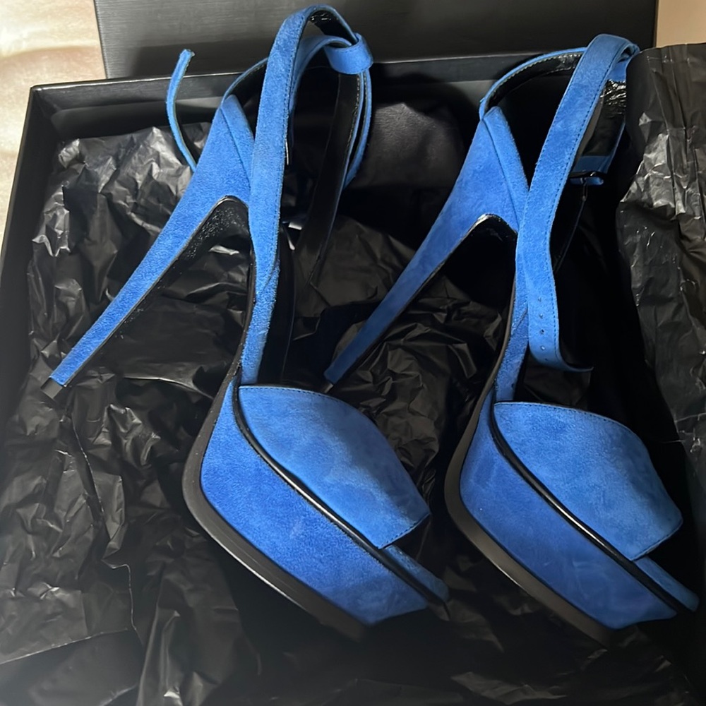 Sexy Royal Blue YSL platform Heels super Hot